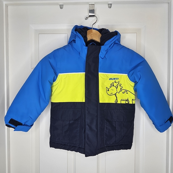 Gusti Snowsuit Winter Coat Snow Pants Set Dinosaur Blue Yellow Boy's Size 3T - Picture 3 of 15